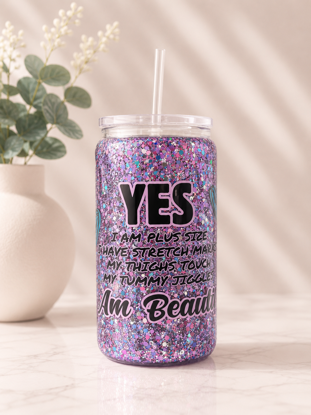 16oz Snow-Globe Tumbler Glass