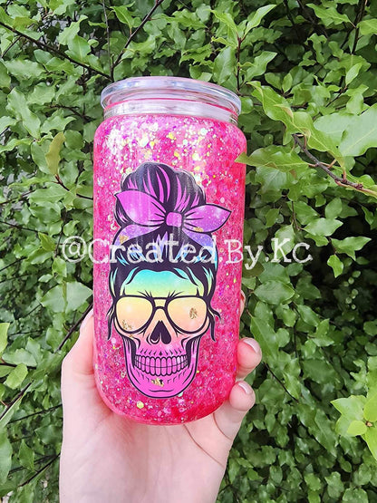 16oz Snow-Globe Tumbler Glass