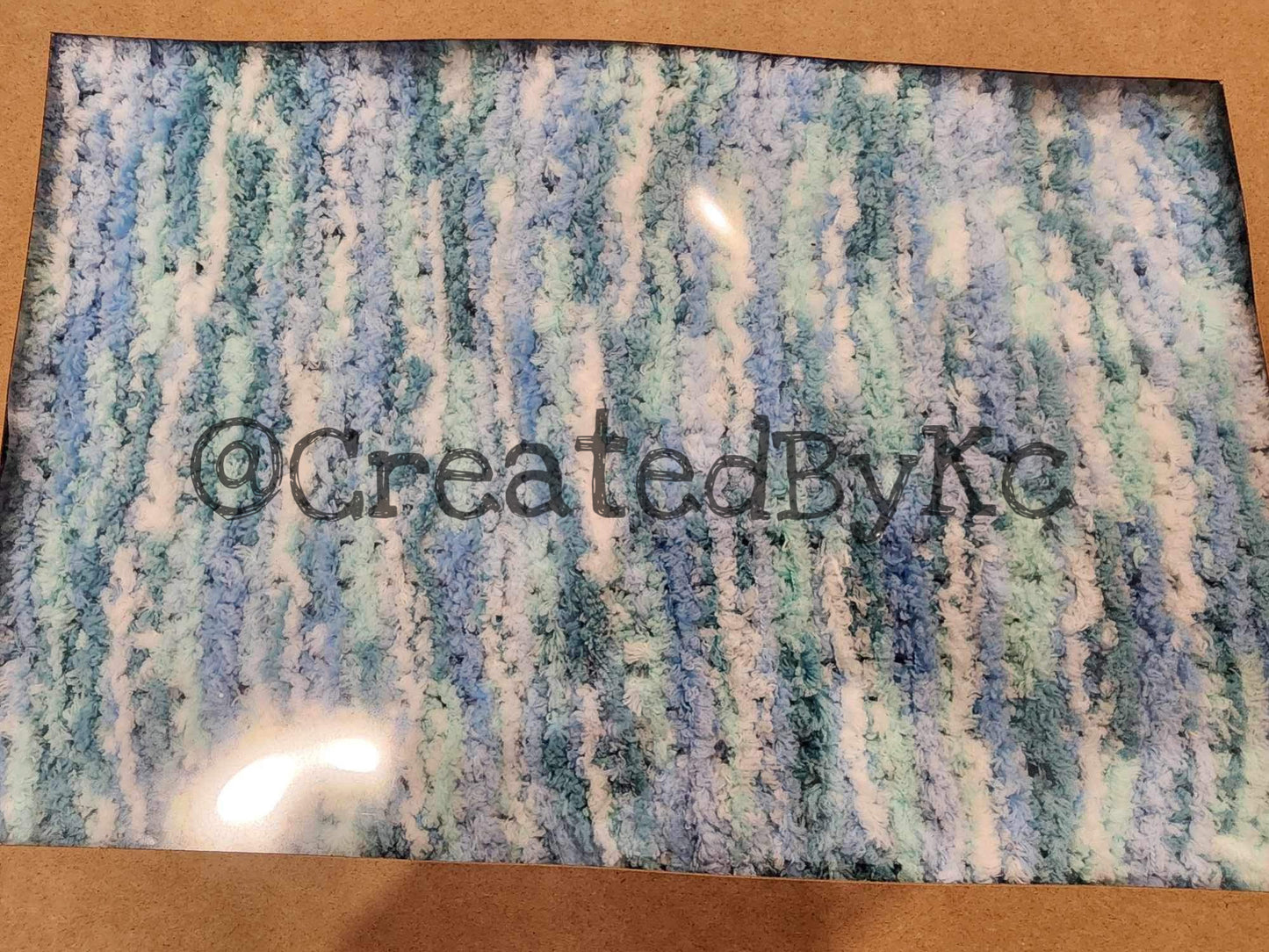 crochet baby blankets Blue, Green & White
