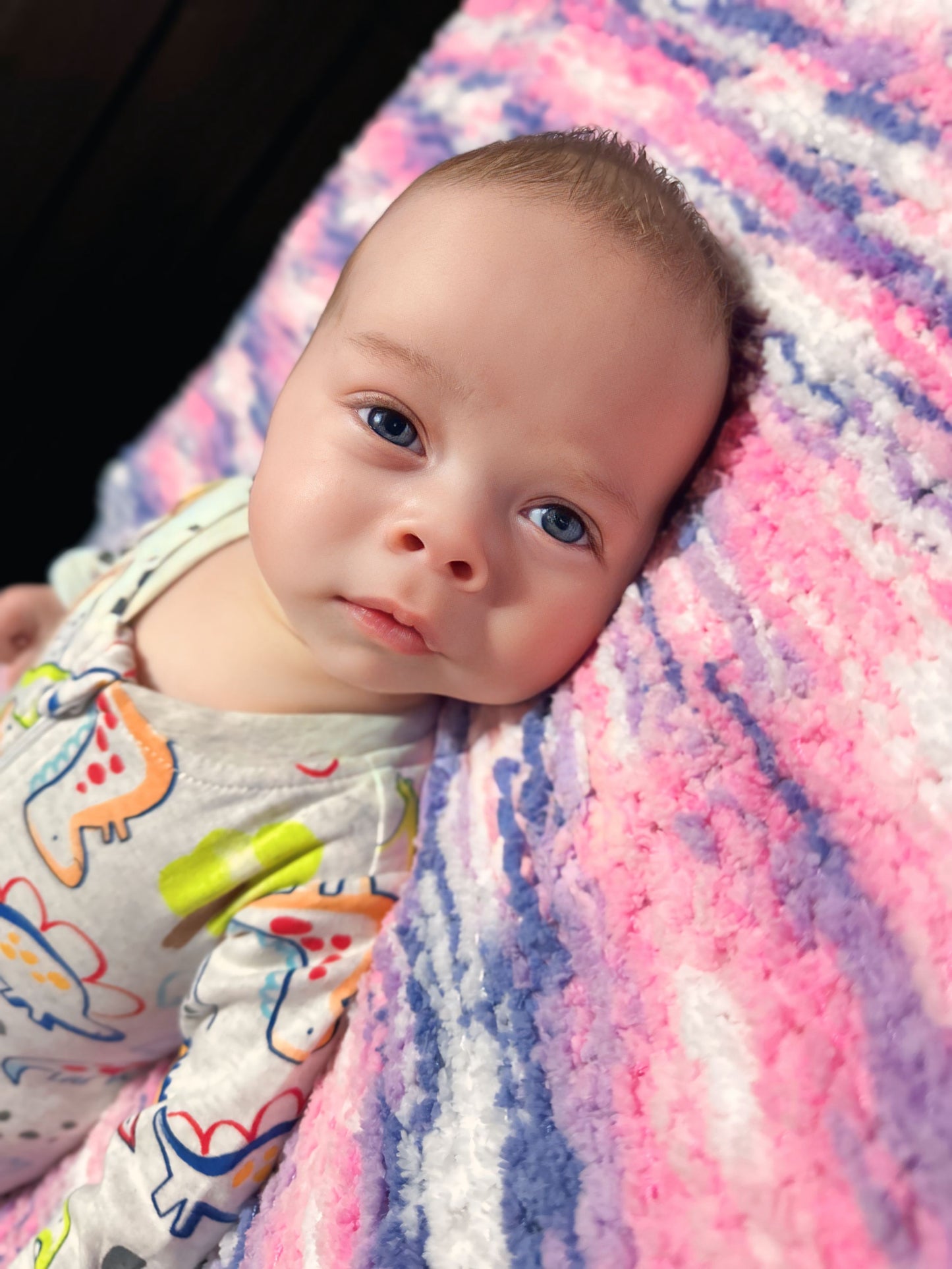 crochet baby blankets Purple, Pink & White