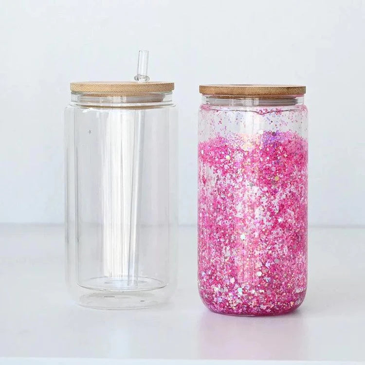 16oz Snow-Globe Tumbler Glass