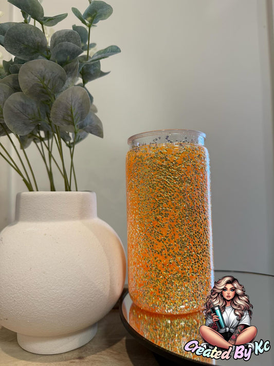 16oz Orange Acrylic Bubble Cup